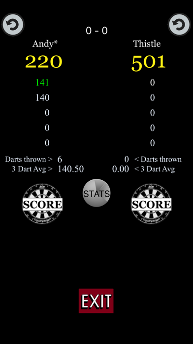 Thistles Darts Scorer Screenshot