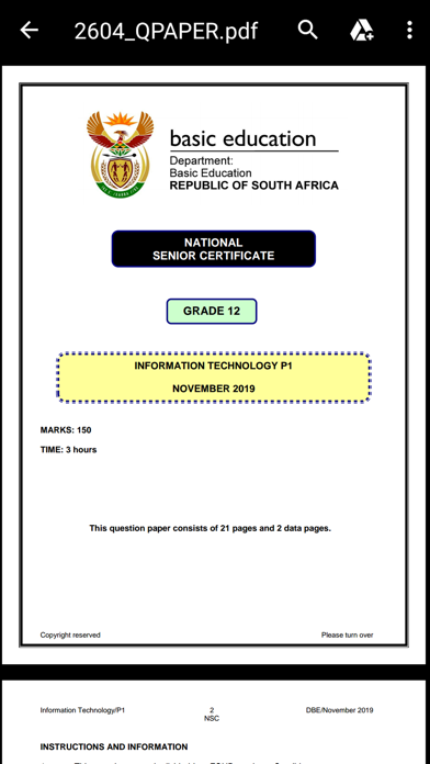 Past Papers SA Screenshot