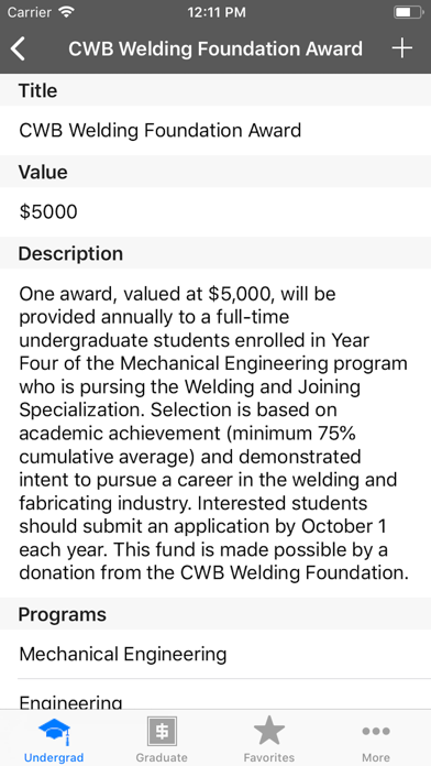 Screenshot 4 of UW Scholarships App