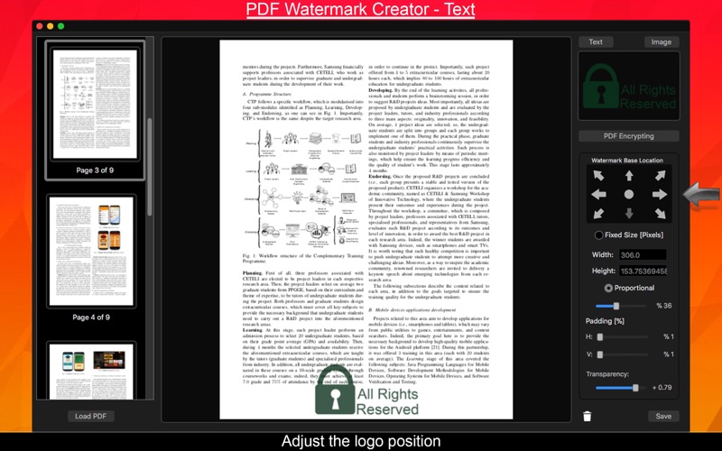 Screenshot #2 pour PDF Watermark Creator - Text