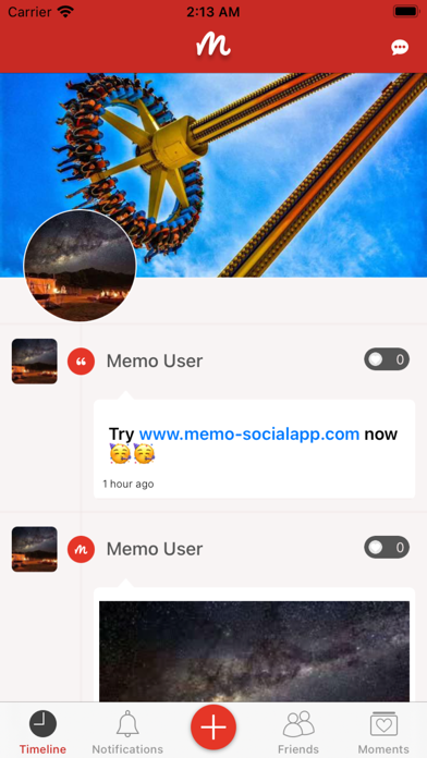 Memo - Social App Screenshot