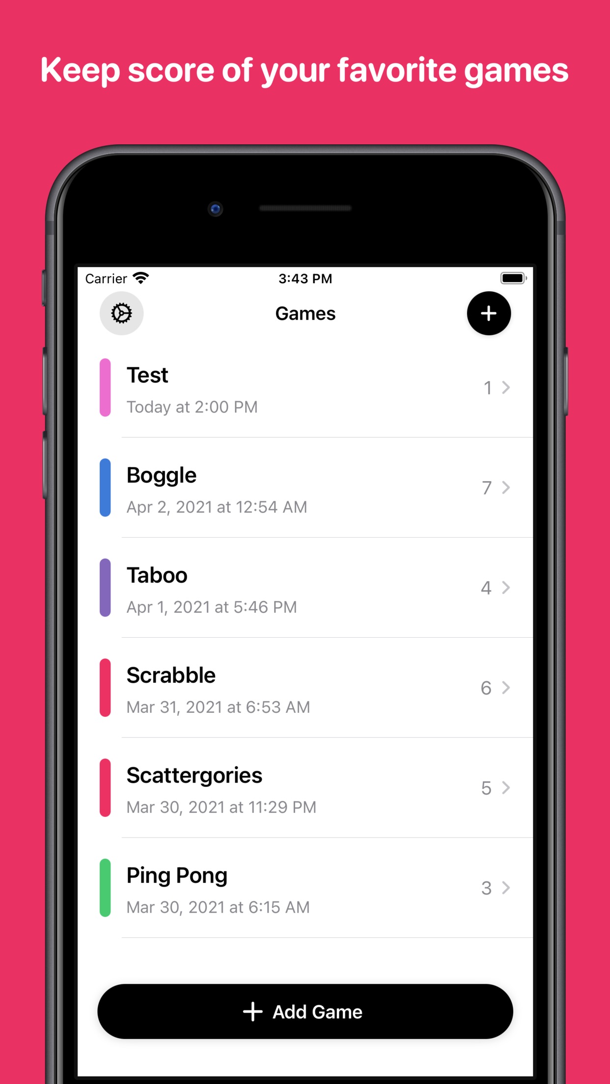 Screenshot do app Scorecard: Point Tracker