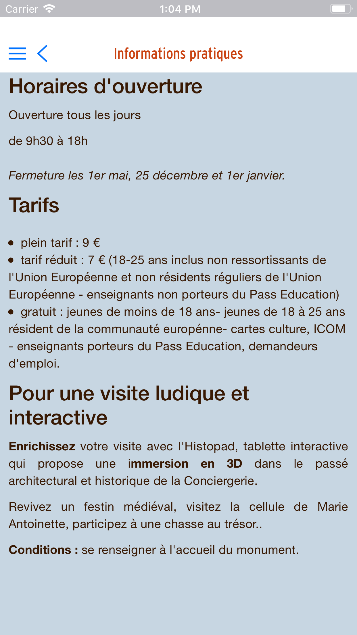Parcours Conciergerie