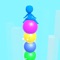 A surfer surfing on balloons, he can jump higher with the power of the balloons popping