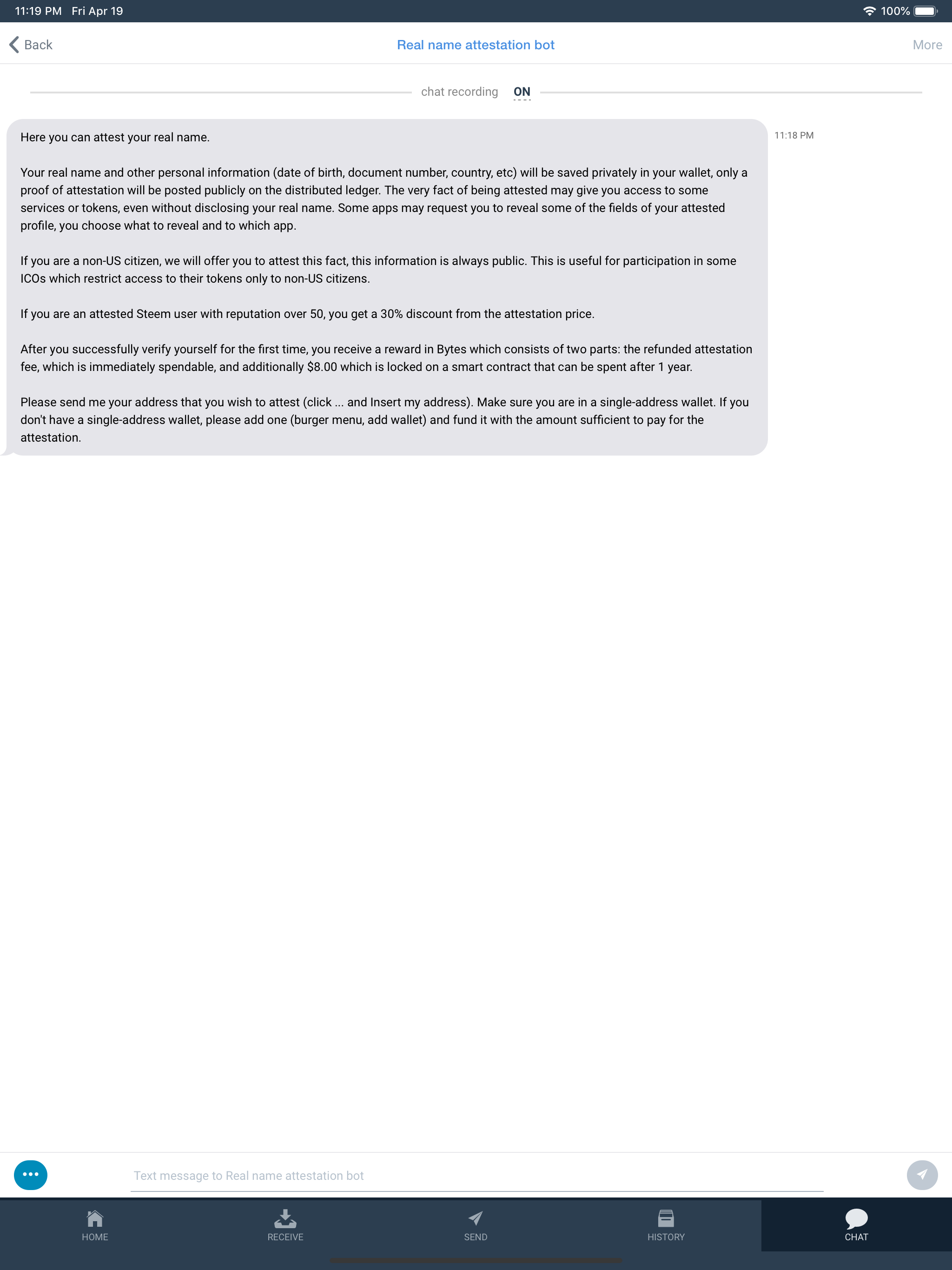 Obyte (formerly Byteball) screenshot 6