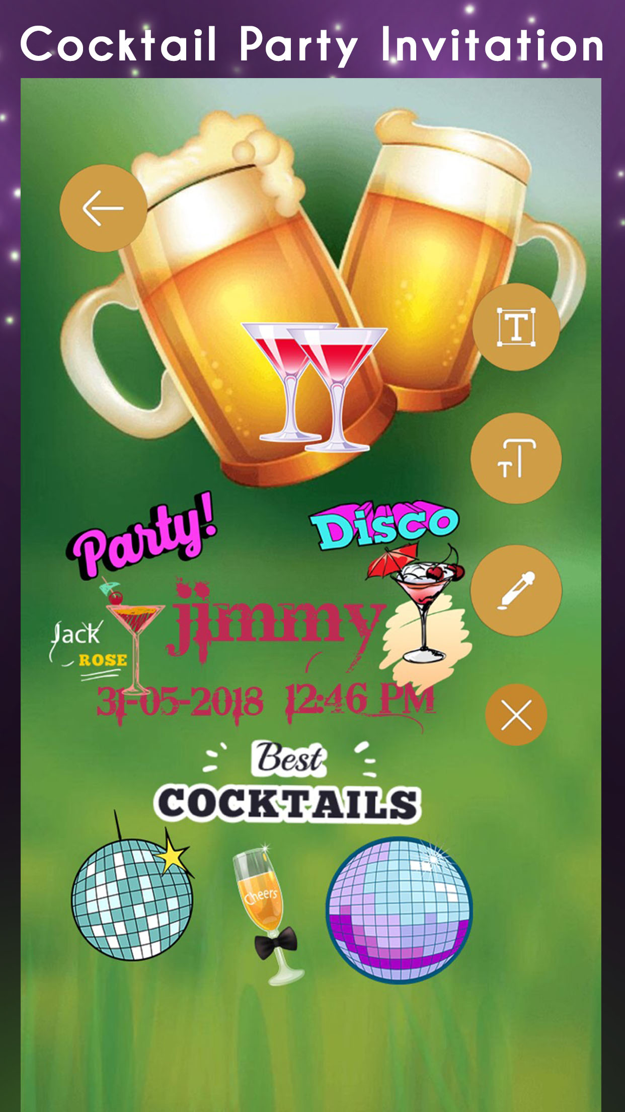 Cocktail Party Invitation Card