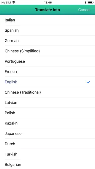 Screenshot von PROMT Agent auf dem iPhone 5