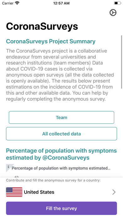 CoronaSurveys Screenshot