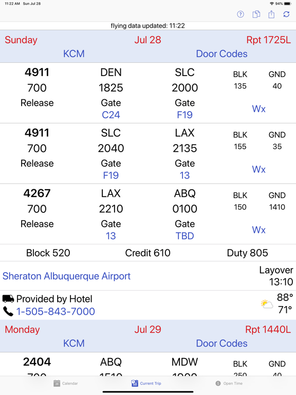 CrewZApp iPad screenshot 4 - Travel app