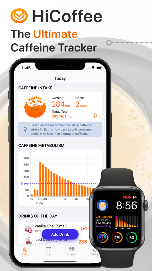 #1. HiCoffee - Caffeine Tracker (macOS) De: 弓 张