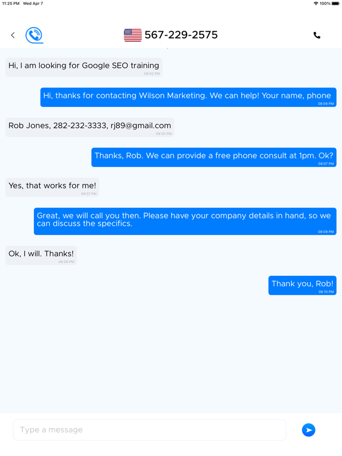 The Call Portal and Phone Number