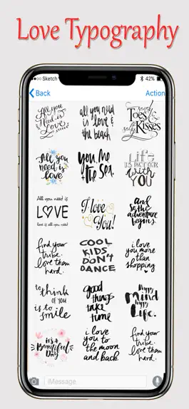Game screenshot Love Typography Stickers apk