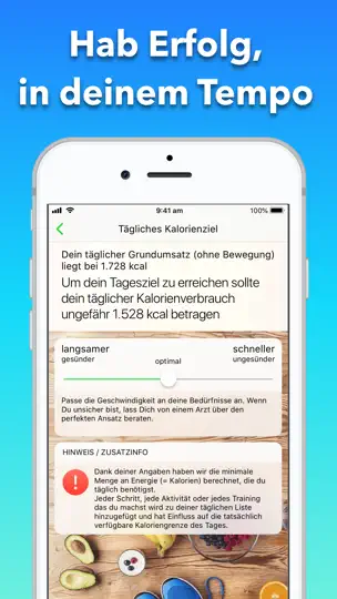 Screenshot von Kalorienzähler, Abnehmen, Diät auf dem iPhone 6