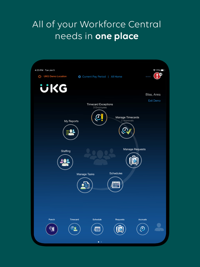 UKG Workforce Central Tablet