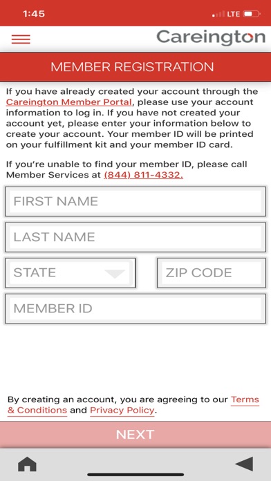 Careington Mobile Screenshot