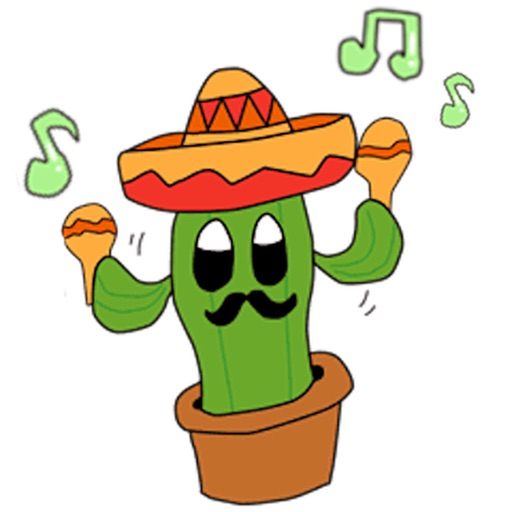 Cheerful Mexico Cactus Sticker icon