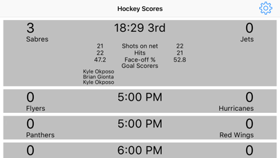 Hockey Scores App Screenshot