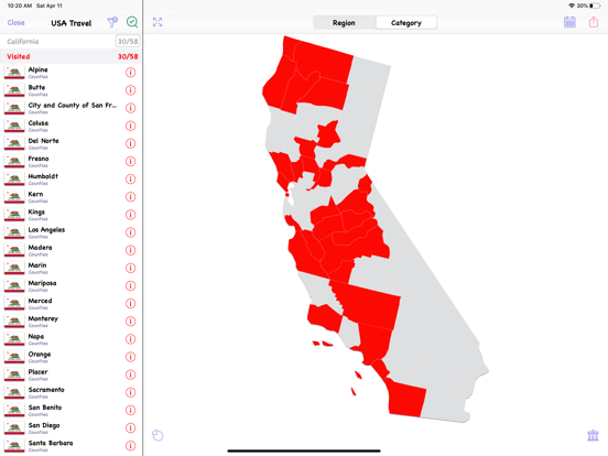USA Travel: I've Been in US iPad screenshot 7 - Travel app