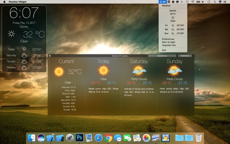 天気ウィジェット: デスクトップ上の天気予報 screenshot1