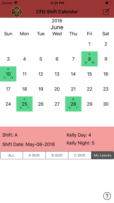 Charlotte Fire ShiftCalendar iPhone screenshot 6 - Productivity app