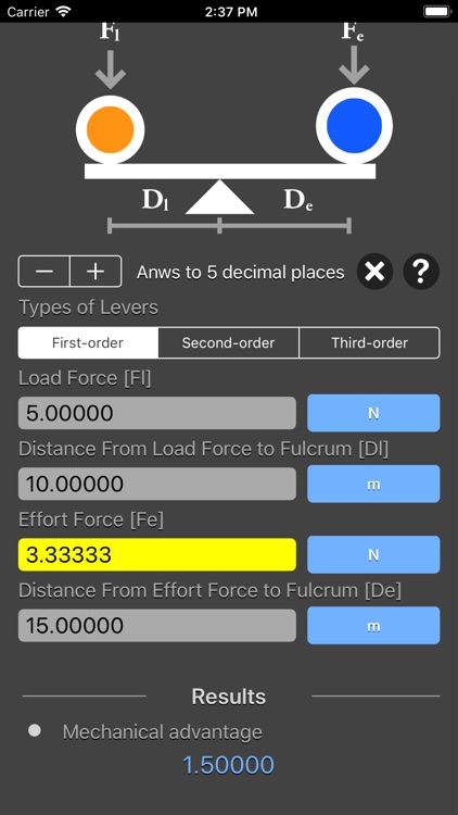 Levers Calculator