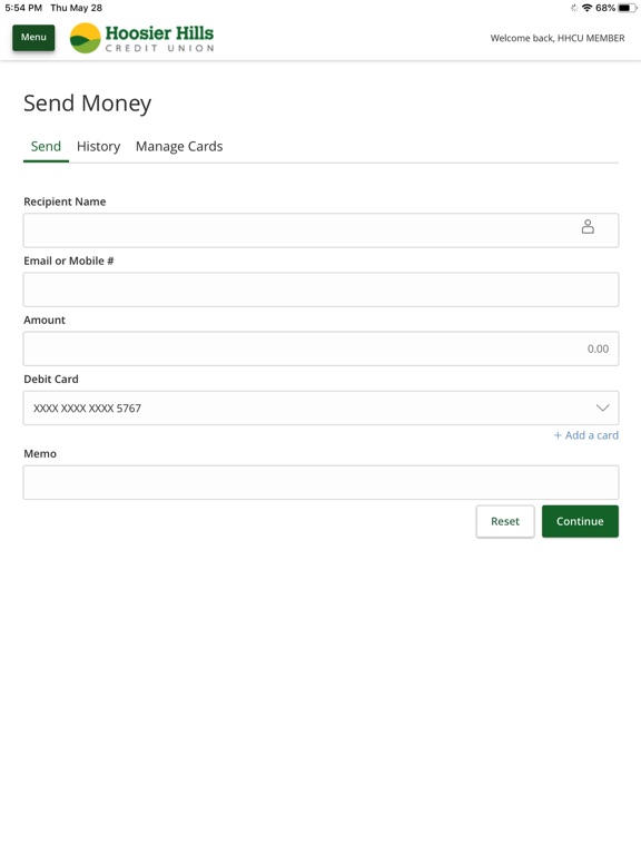 HHCU Mobile Banking iPad screenshot 5 - Finance app