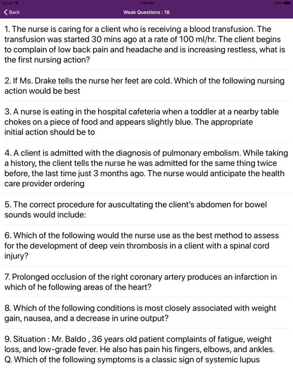 Medical Surgical Nursing Mock iPad screenshot 8 - Education app