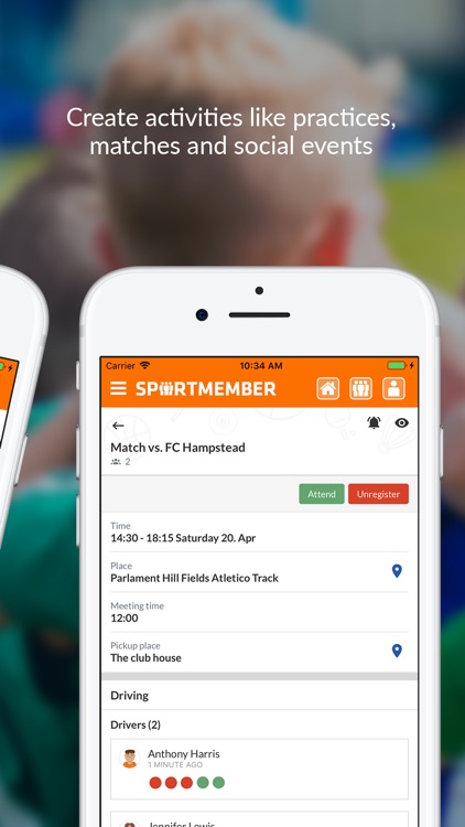 SportMember - Mobile team app
