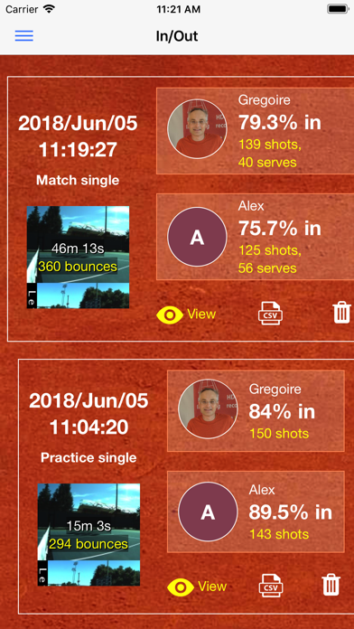 In/Out Tennis iPhone screenshot