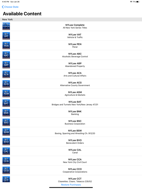 State Statute & Federal Law iPad screenshot 5 - Reference app