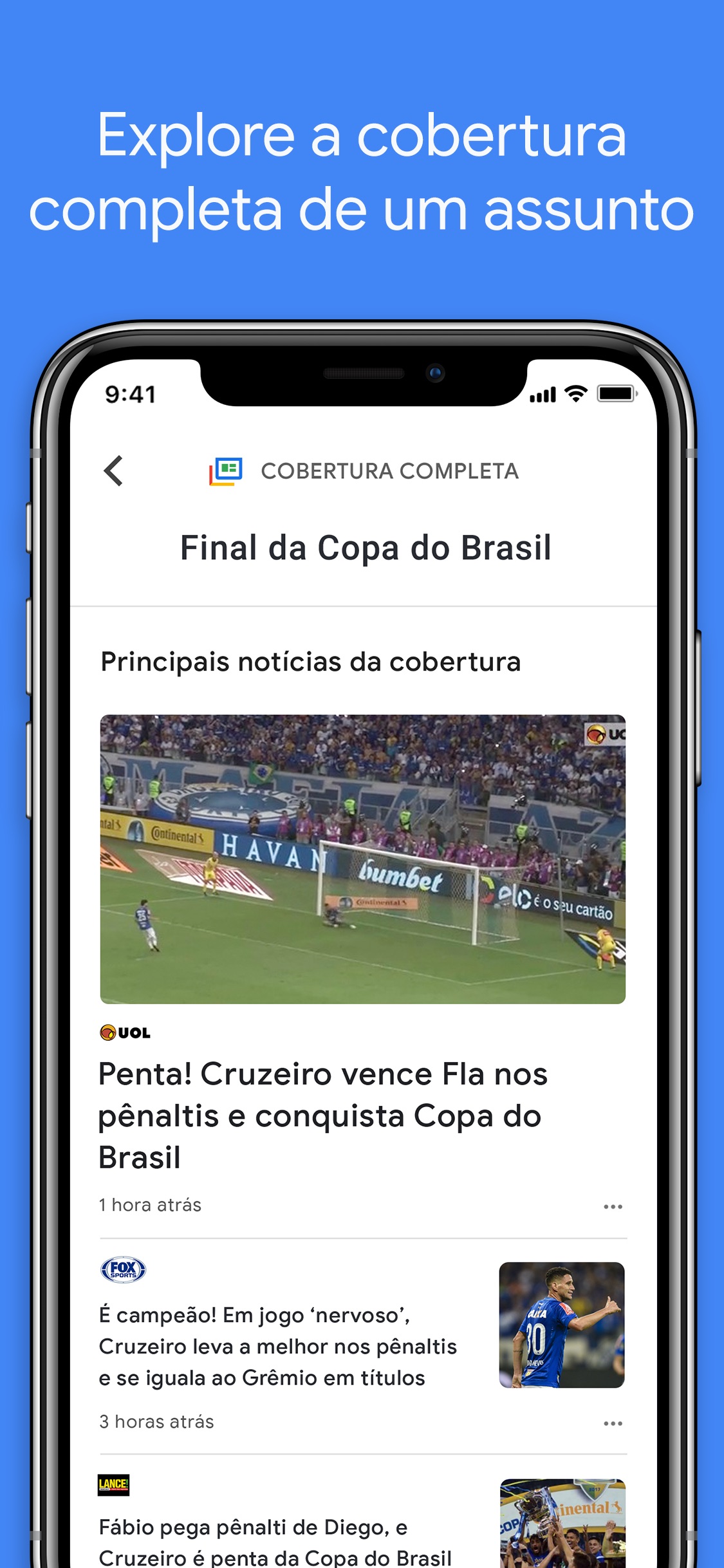 Screenshot do app Google Notícias
