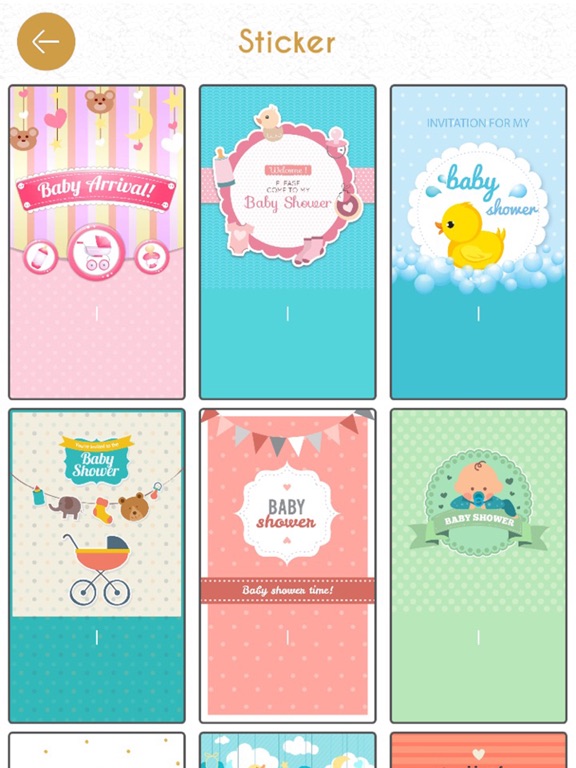 Baby Shower Invitation Card HD iPad screenshot