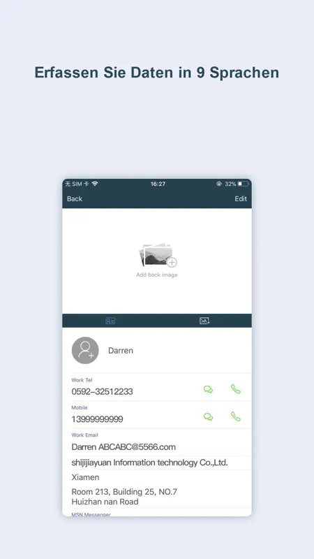 Visitenkarten Scanner -samcard screenshot 2 of 5