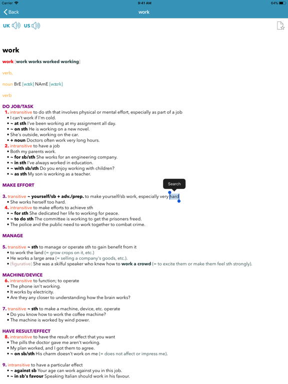 OXDICT - Learner's Dictionary iPad screenshot 4 - Reference app