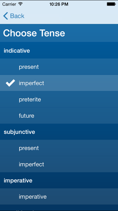 Screenshot #1 pour French Verbs Trainer