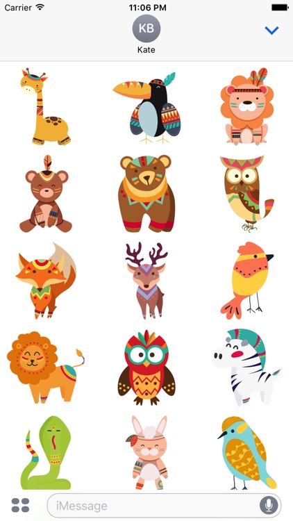 Tribal Animals Fun Stickers