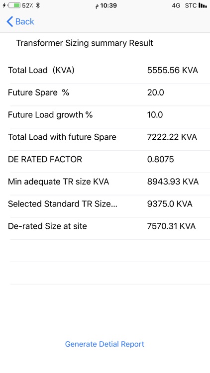 Transformer Sizing Calculation