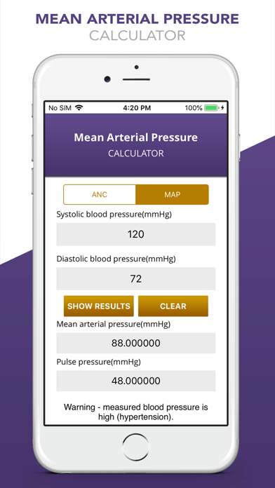 Screenshot #1 pour MAP & ANC Calculator