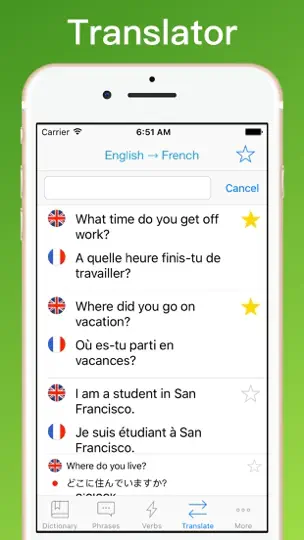 Capture d'écran de Traducteur Anglais Français + sur iPhone 3