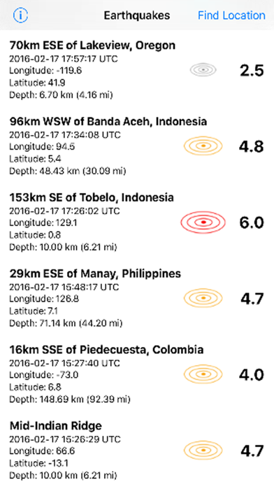 Screenshot #1 pour Earthquake News