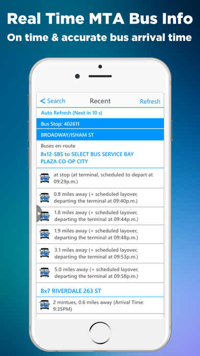 NYC Bus Time App (MTA) Screenshot