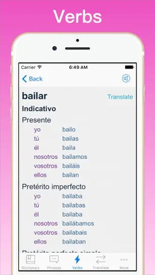 Capture d'écran de Spanish Translator + © sur iPhone 5