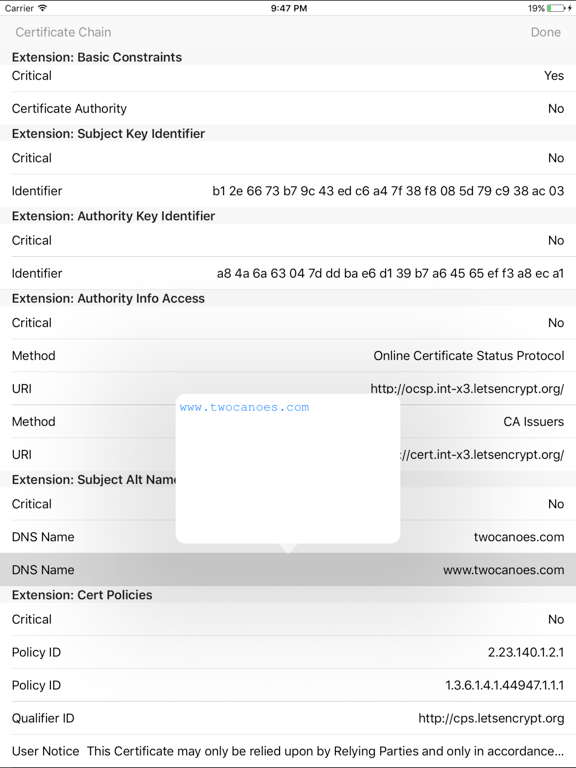 Screenshot #2 for SSL Detective Plus