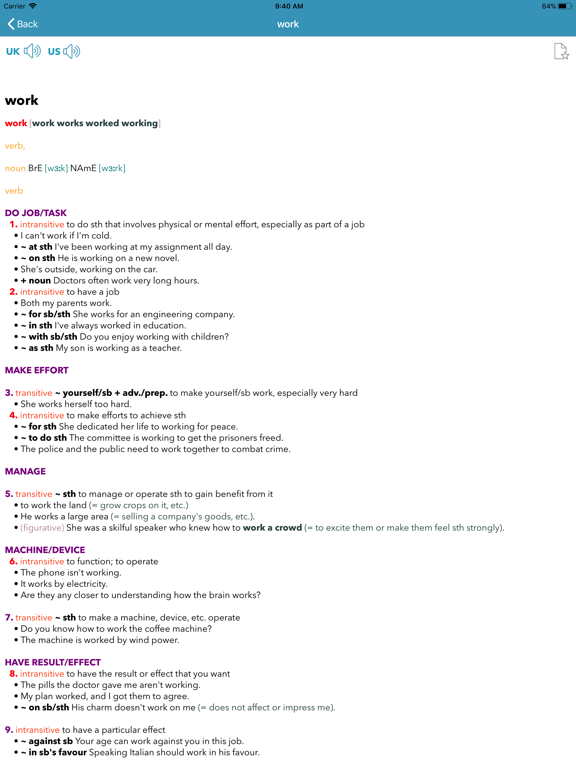 Screenshot #6 pour OXDICT - Learner's Dictionary
