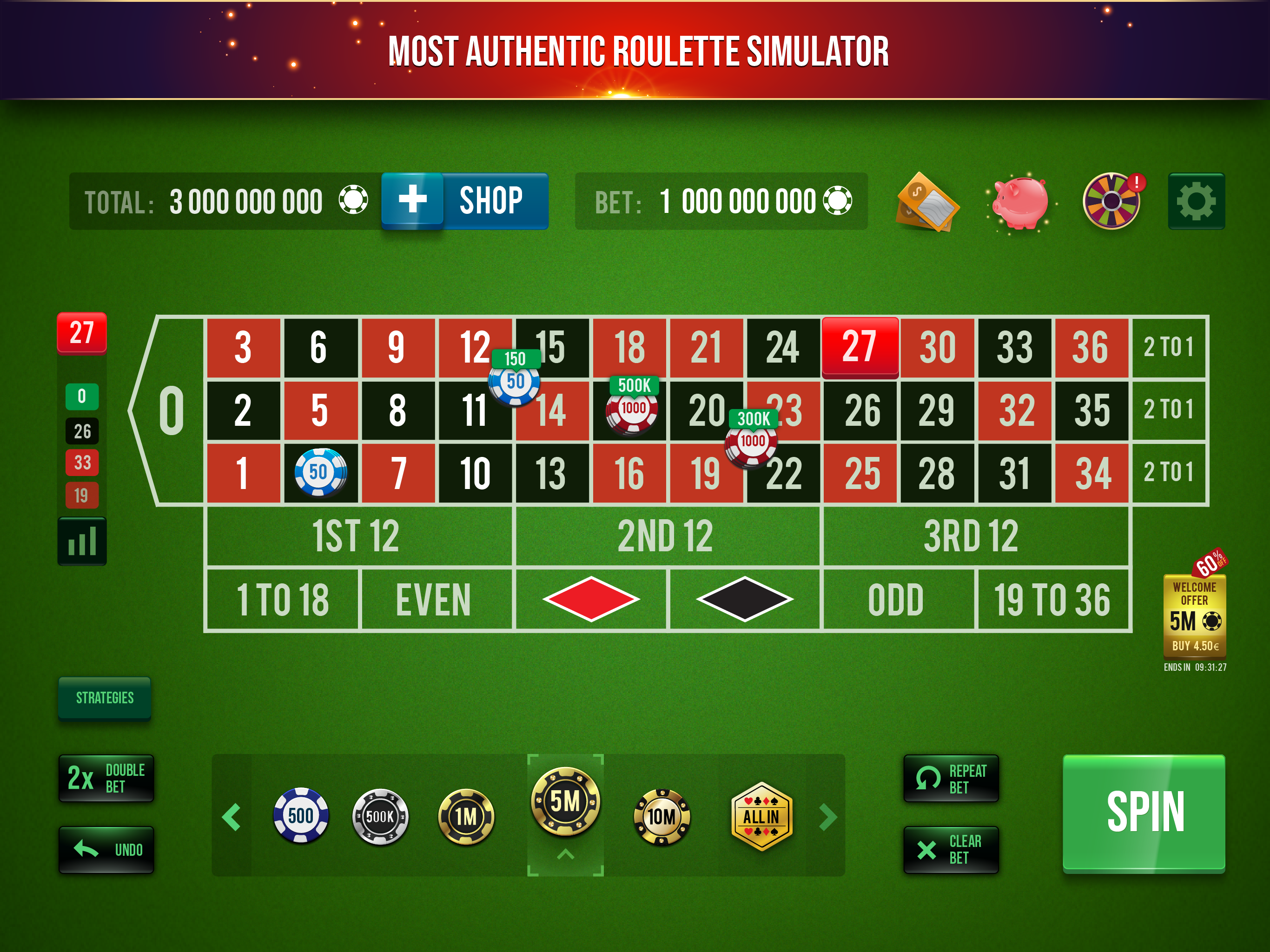 Roulette VIP - Casino Online