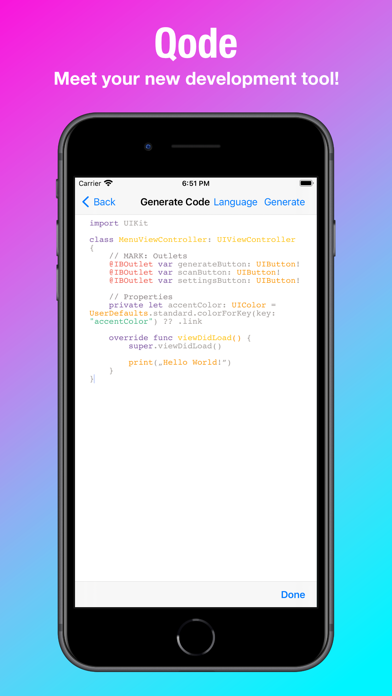 Qode: Developer's QR Codes Screenshot 1 - AppWisp.com Qode: Developer's QR Codes Screenshot 1 - AppWisp.com