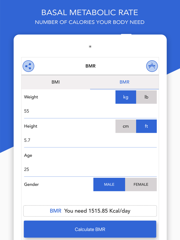 Screenshot #5 pour BMR Calculator with BMI Calc