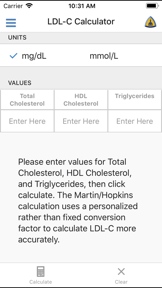LDL Cholesterol Calculator screenshot