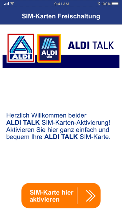 ALDI TALK Registrierung Screenshot