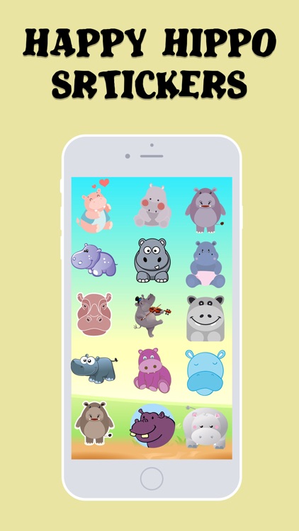 Happy Hippo Stickers